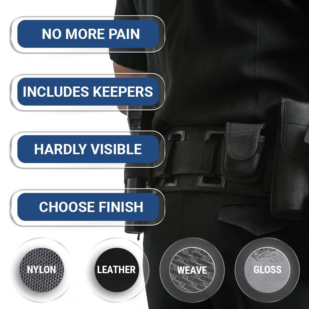 BackUpBrace BackUpBrace Duty Belt Back Support (Smooth Leather) - For Use With Police Utility Belt - Reduce Strain, Pressure and Pain While Supporting Your Lower Back - Designed for Men & Women