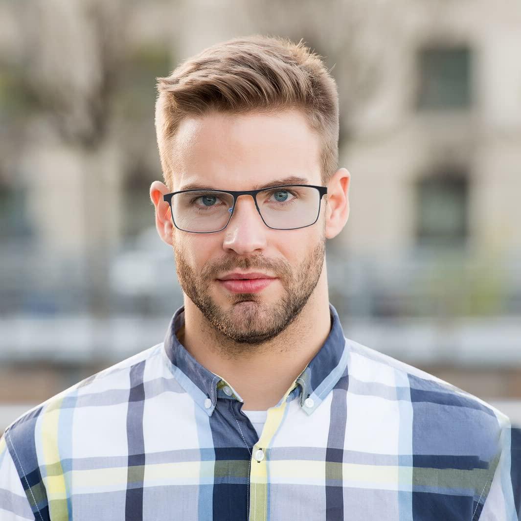JORCENSEY JORCENSEY 3 Pack Reading Glasses for Men with Blue Light Blocking Stylish Metal Frame Readers +1.50