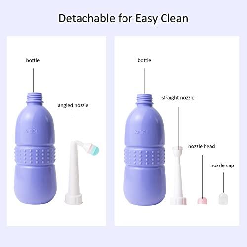 aicci aicci Peri Bottle for Postpartum Care, Portable Travel Bidet for Women, 17oz Large Capacity Perineal Bottle for Feminine Hygiene with Travel Bag and Angled Nozzle (Purple)