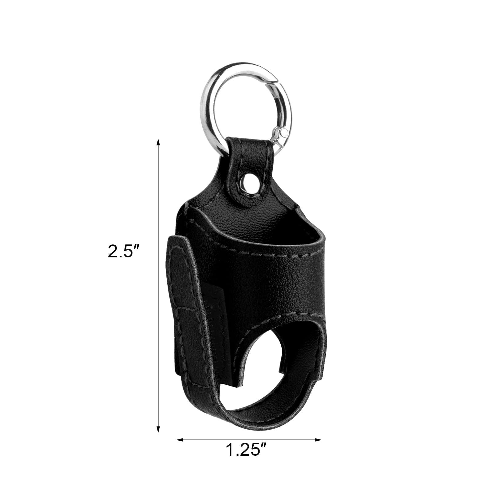 Beautyflier Beautyflier 2PCS Asthma Inhaler Holder Keychain PU Leather Travel Handy Holder for Adults and Kids, Inhaler Not Included (Black + Scarlet)