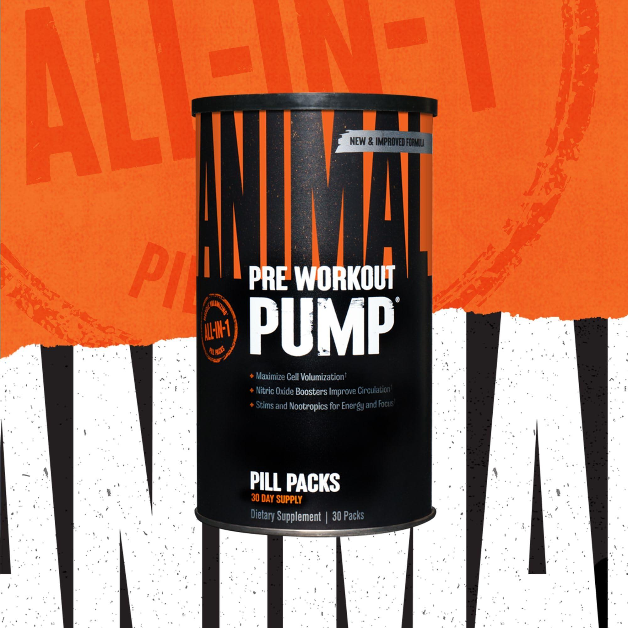 Animal Animal Pump Preworkout (30 Count) M-Stak Muscle Building Stack (21 Count)