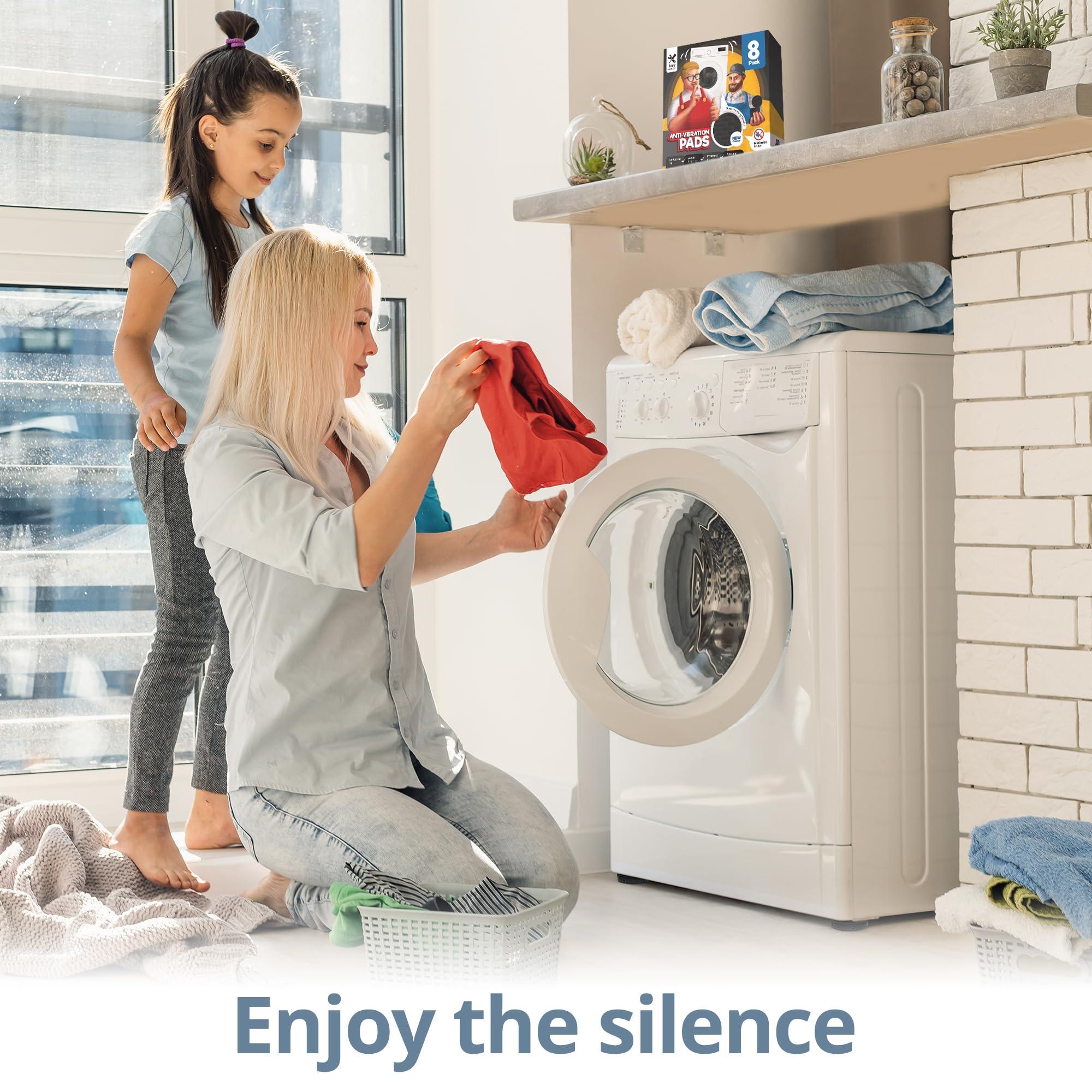 MagiLint Silent Guys Anti Vibration Pads for Washing Machine - 8 Pack Washing Machine Anti Vibration Pads Vibration Isolation Pads Washing Machine Shock Absorber Washing Machine Leveling Feet