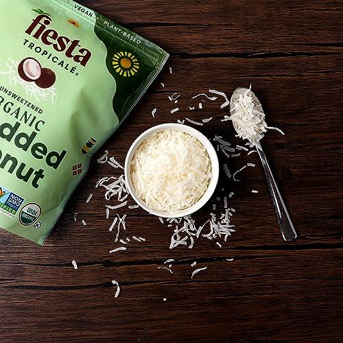 Fiesta Tropicalé Unsweetened Coconut Flakes, 8 Oz (Pack of 3) - Raw Organic Dried Coconut Flakes, Gluten Free, Shredded Coconut Perfect for Vegan Baking, Smoothies, and Keto Recipes - Fiesta Tropical