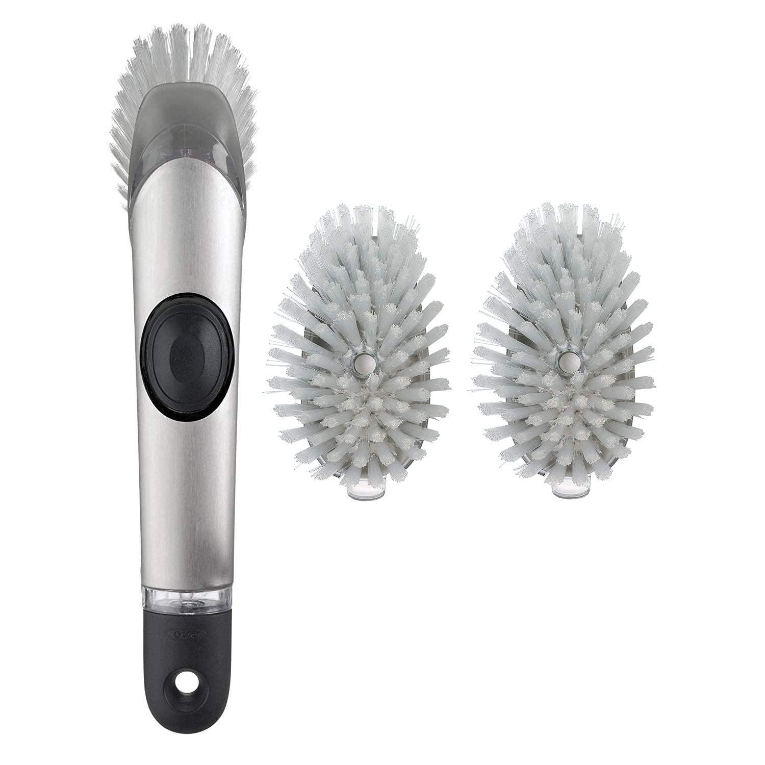 OXO OXO Steel Soap Dispensing Dish Brush with 2 Dish Brush Refills