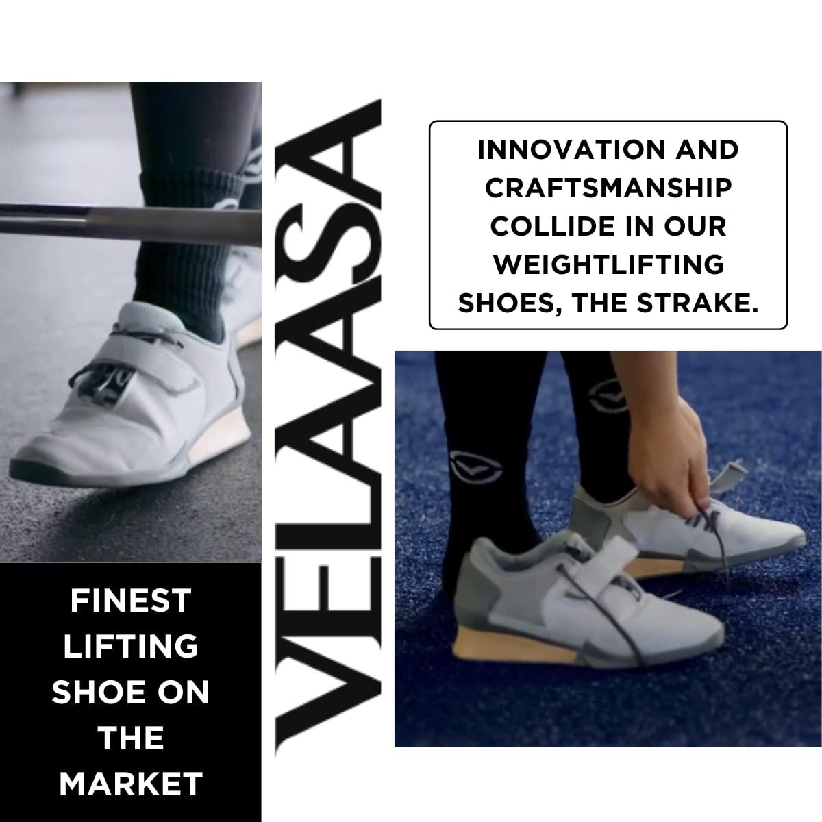 VELAASA VELAASA Strake | Olympic Weightlifting Shoes | Men and Womens Heavy Lifting Shoes | Cross Training | Powerlifting Apparel | Shoes for Squats | Lifting Gear | Spring Blue - 15.0 M
