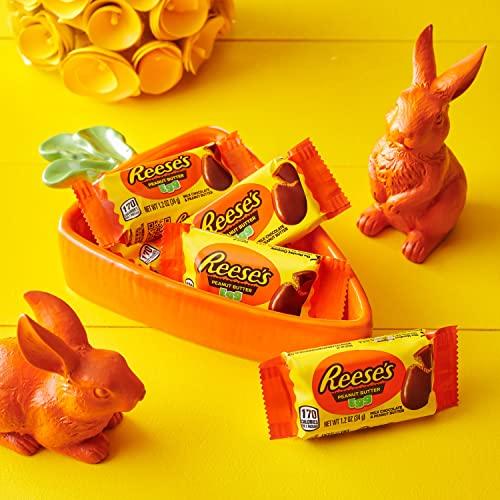 HERSHEY'S REESE\'S Milk Chocolate Peanut Butter Eggs, Easter Basket Easter Candy Packs, 1.2 oz (6 Count)