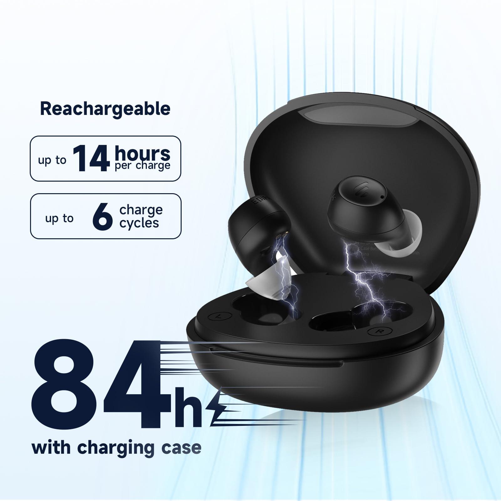 Edifier Edifier Mini Hearing Aids, Bluetooth Hearing Aids for Seniors, Rechargeable OTC Smart Hearing Aid with Noise Cancellation, Comfortable Fit and Nearly Invisible, App Control, Superior Sound Quality