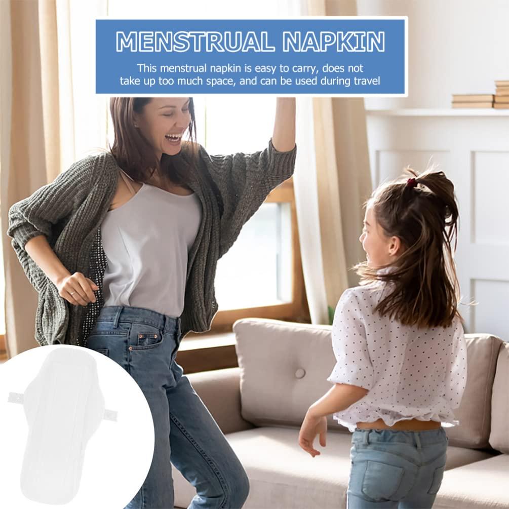 Operitacx Operitacx 3pcs Menstrual Cloth Napkin Organic Pads for Women Reusable Period Pads Reusable Cloth Pads Pads Panty Pads Girl Child White with Wings Cotton Paper Napkin