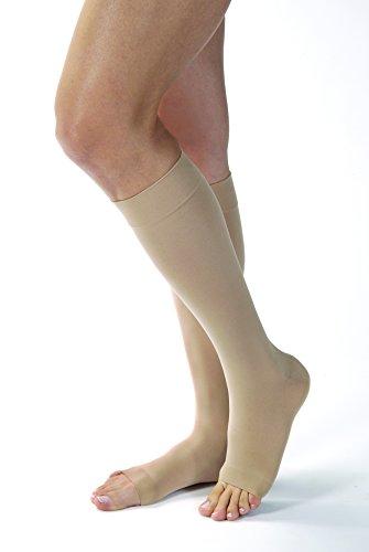 BSN Medical BSN Medical 115366 Jobst Opaque Compression Hose, Knee High, 20-30 mmHg, Open Toe, Full Calf, Large, Natural