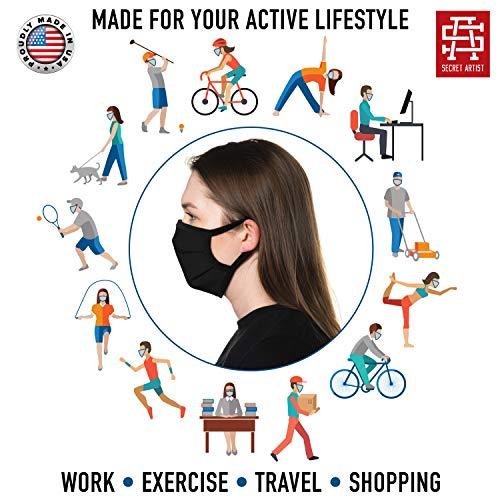 Secret Artist Secret Artist Reversible Unisex Cloth Face Mask- Washable and Reusable. (Fits: X-Large to 2X-Large Face, Military Green/Black Reversible)