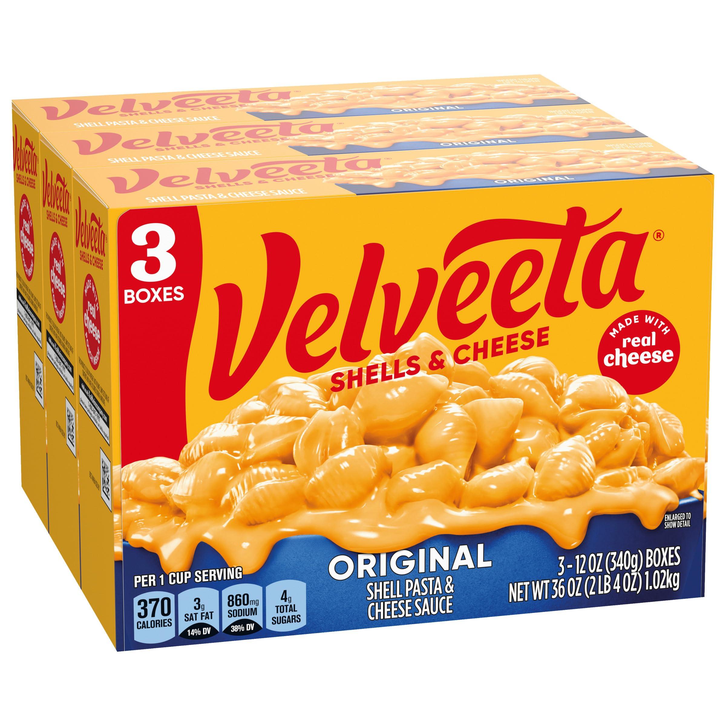 Velveeta Velveeta Shells & Cheese Original Shell Pasta & Cheese Sauce Meal (3 ct Pack, 12 oz Boxes)