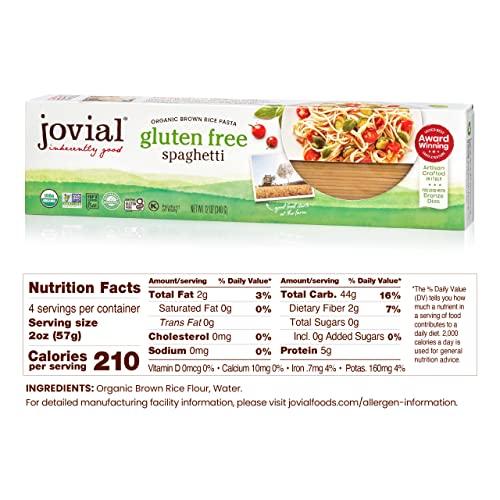 Jovial Jovial Whole Grain Brown Rice Spaghetti Pasta - Pasta Spaghetti, Spaghetti Pasta, Whole Grain Pasta, Organic Pasta, Gluten Free, Dairy Free, Brown Rice Pasta, Made in Italy - 12 Oz, 2 Pack