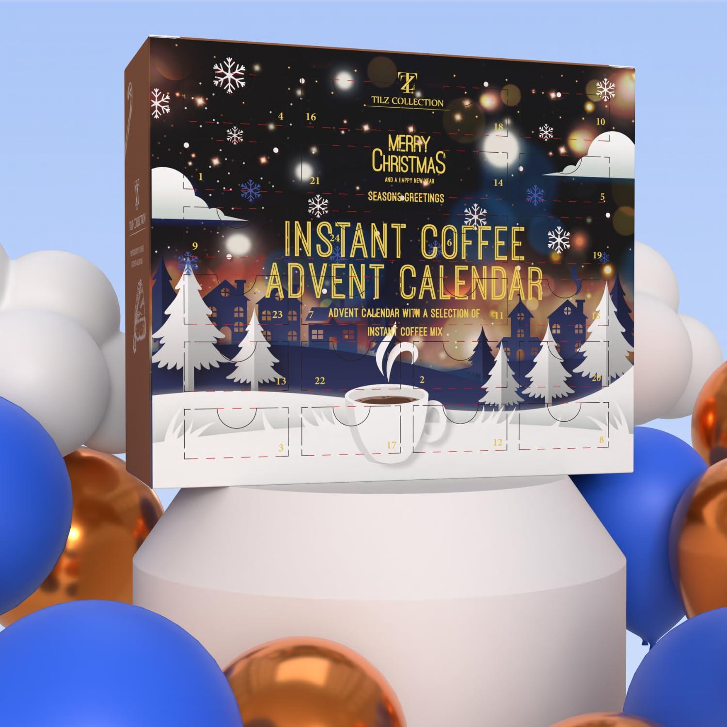 Tilz Coffee Advent Calendar 2024, Coffee Gifts For Women, Men, 24 Flavours Instant Coffee Packets Single Serve, Food Advent Christmas Coffee Gifts For Coffee Lovers, Coffee Gift Sets For Women Men