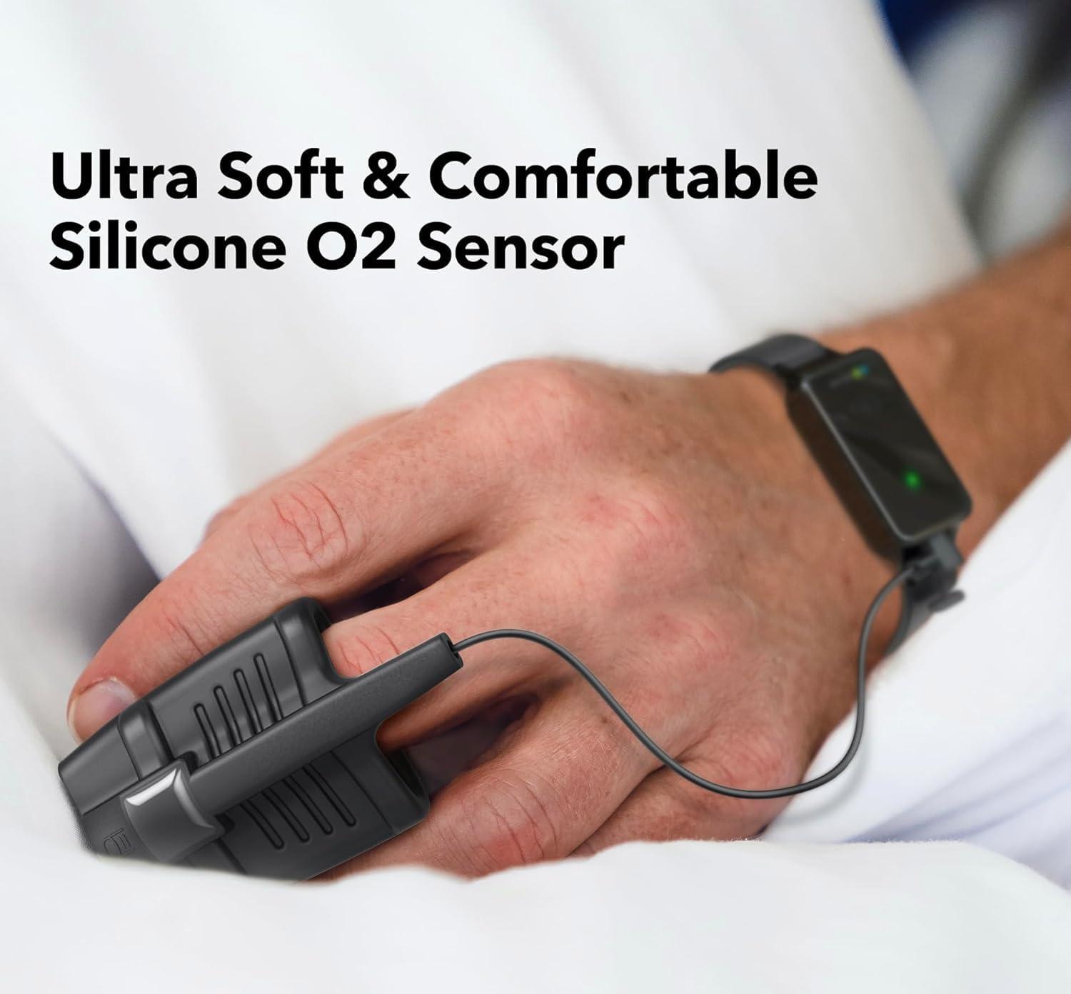 EMAY SleepO2 Wrist Recording Pulse Oximeter by EMAY | Continuous Pulse Oximeter to Record Blood Oxygen Saturation and Pulse Rate Overnight | Export Sleep Report & Raw Data