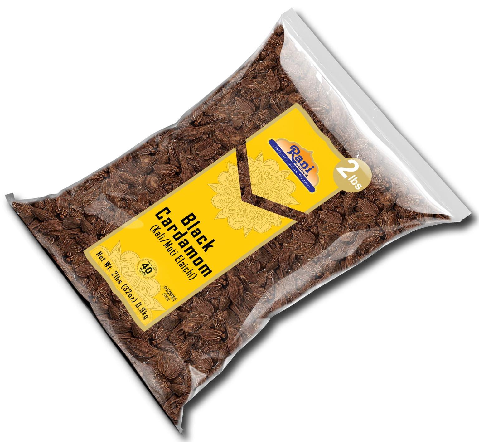 Rani Brand Authentic Indian Products Rani Black Cardamom Pods (Kali Elachi) Whole Indian Spice 32oz (2lbs) 908g Bulk ~ All Natural | Vegan | Gluten Friendly | NON-GMO | Kosher | Indian Origin