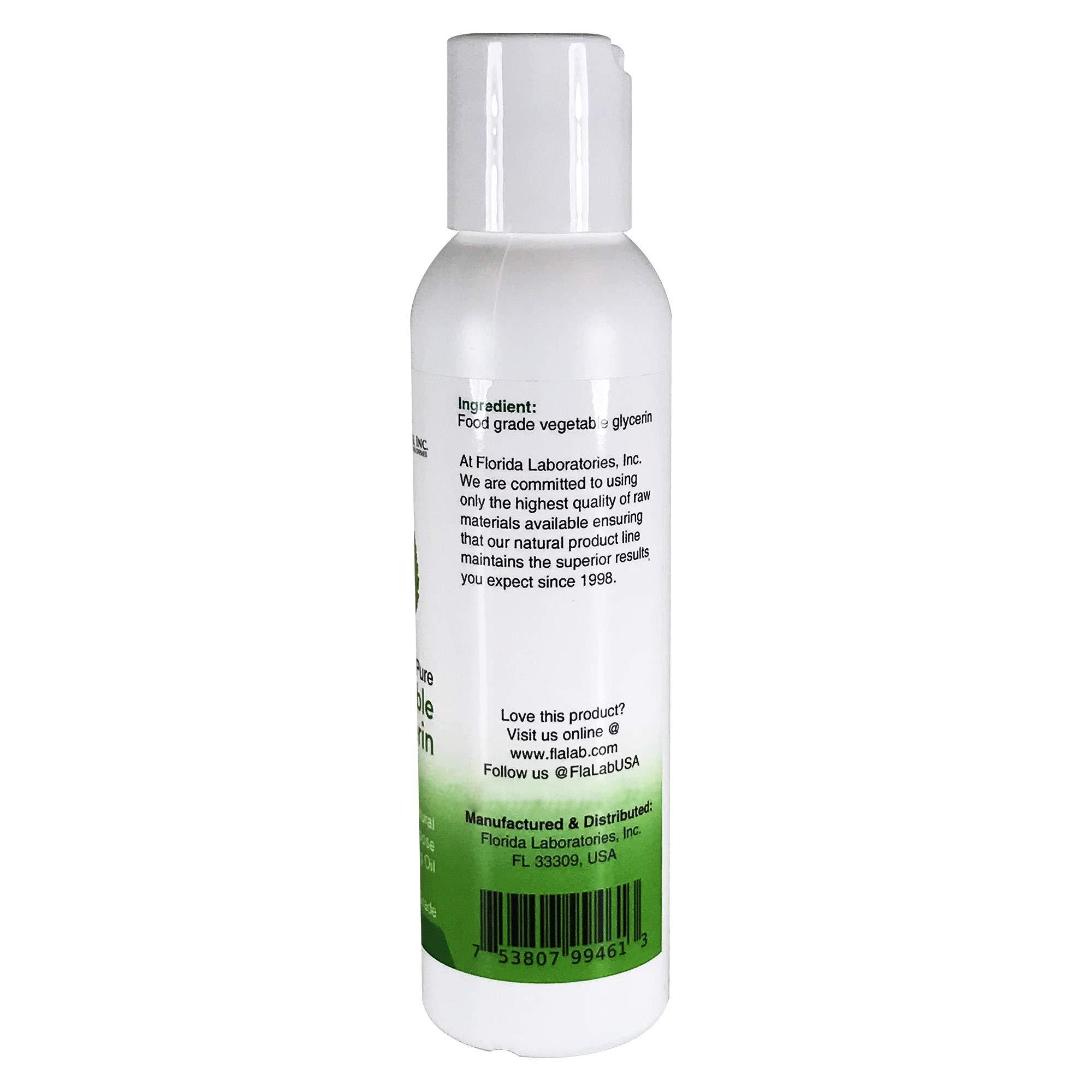 Florida Laboratories, Inc. 2 Bottles 4 oz of Vegetable Glycerine USP VG Kosher VG 99.9% Pure Food Grade