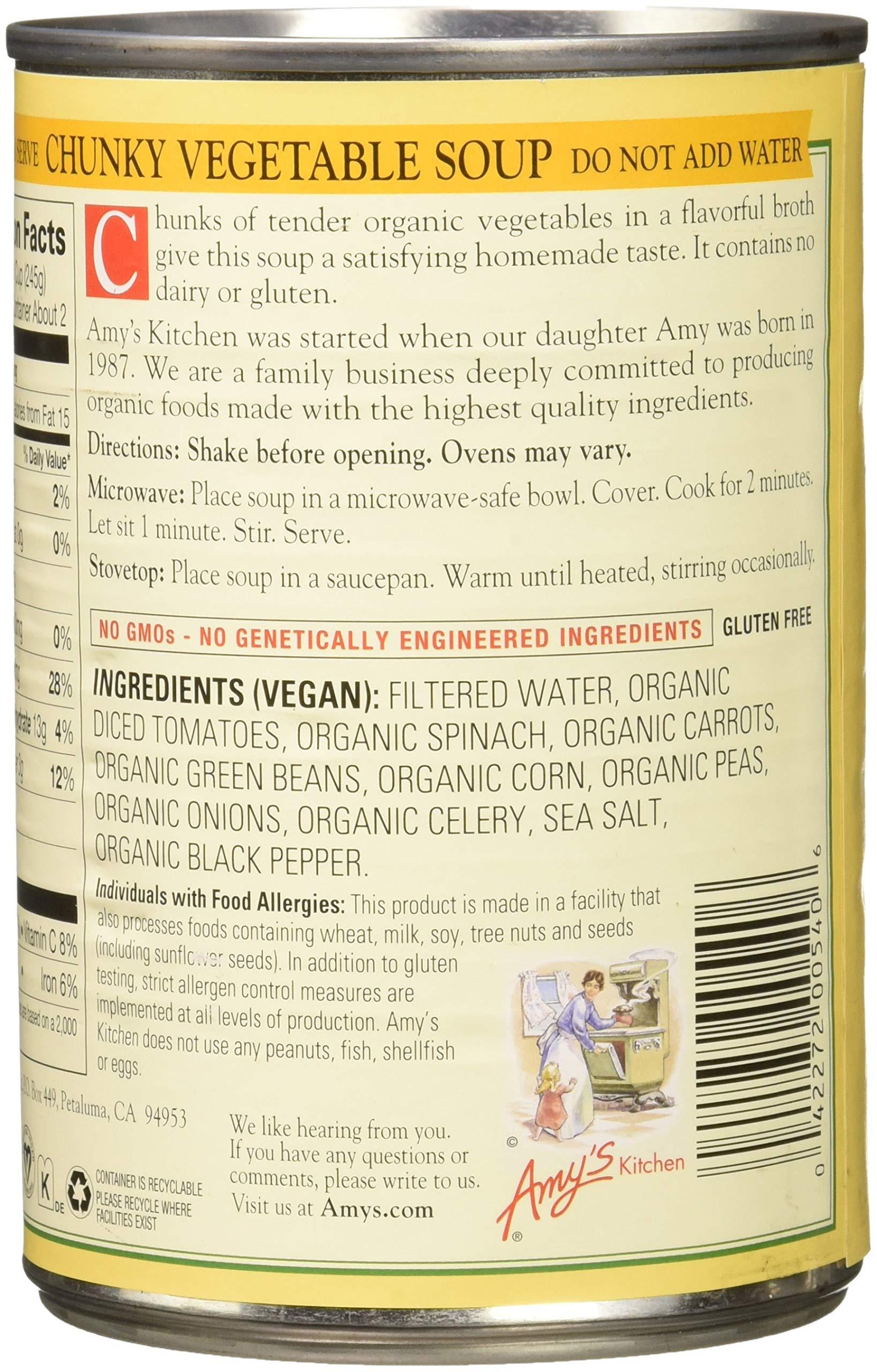 Amy\'s Amy\'s Organic Chunky Vegetable Soup, Low Fat, 14.3-Ounce