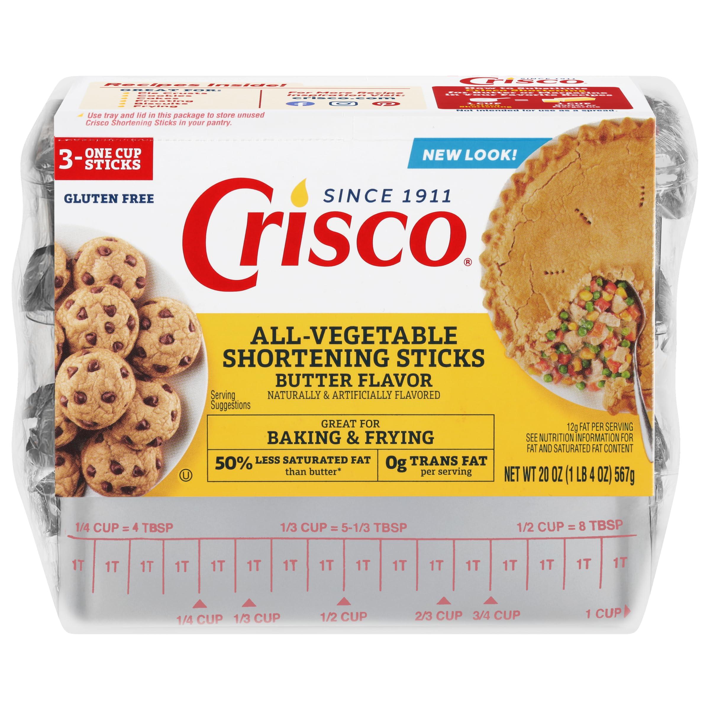 Crisco Crisco Butter Flavor All-Vegetable Shortening Sticks, 20 Ounce, 3 Sticks