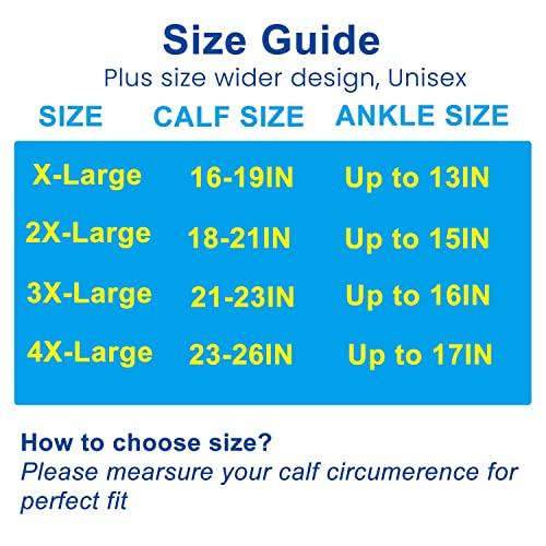 VOMFIT VOMFIT Plus Size Compression Socks for Women & Men, 20-30mmHg Wide Calf Extra Wide Toeless Support Compression Stockings for Circulation Pain, Pink, 2XL