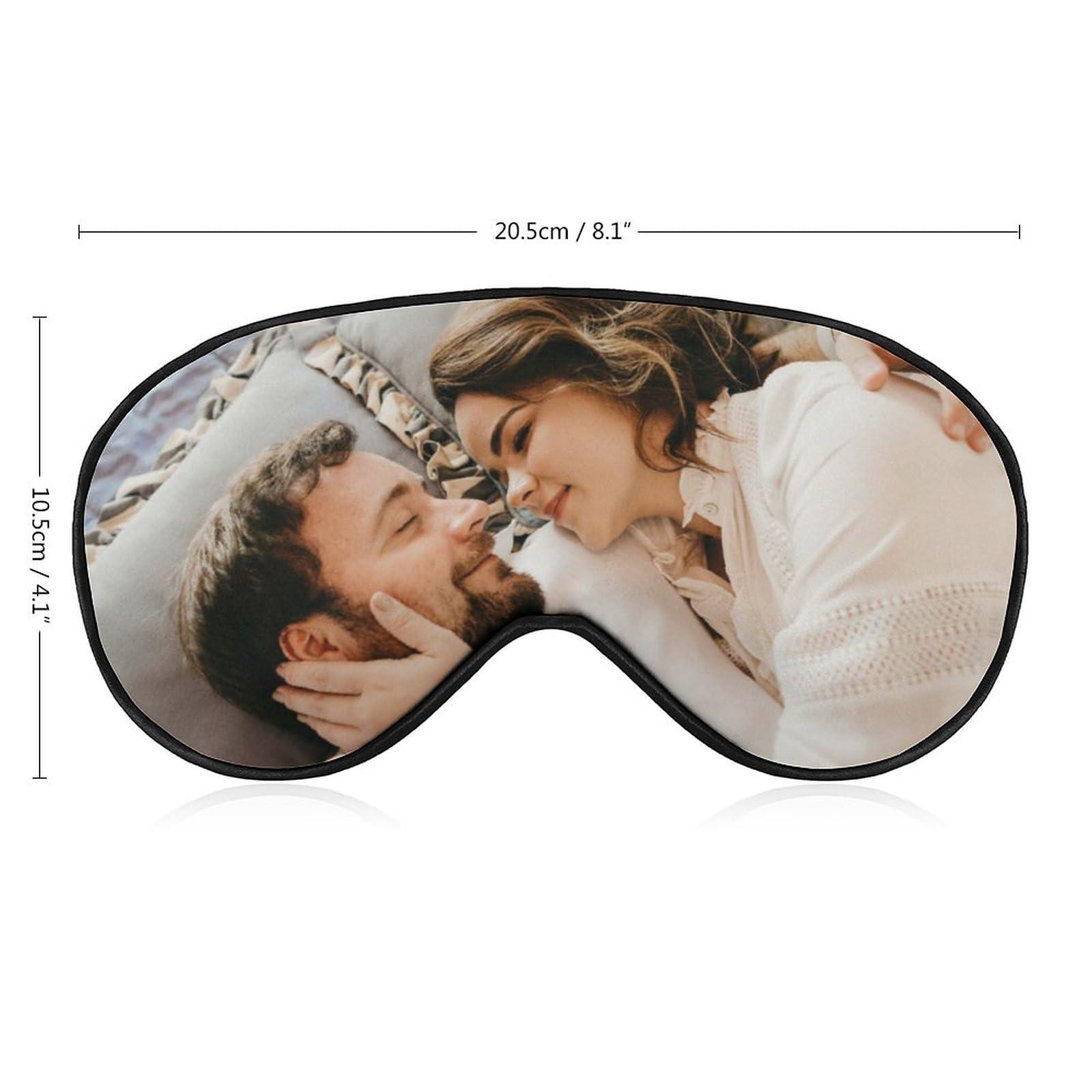 AMAPARK AMAPARK Custom Sleep Mask Add Your Own Design Personalized Photo Text Logo Soft Sleeping Masks for Men Women Wedding Anniversary Customized Gift, Blue Violet