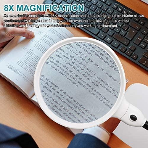 YYDS YYDS Magnifiers Desktop Magnifier with Lights Heavy Duty Stand Illuminated Hands Free Dimmable Diopter for Close Work Repair Crafts Visual Impairment Aids