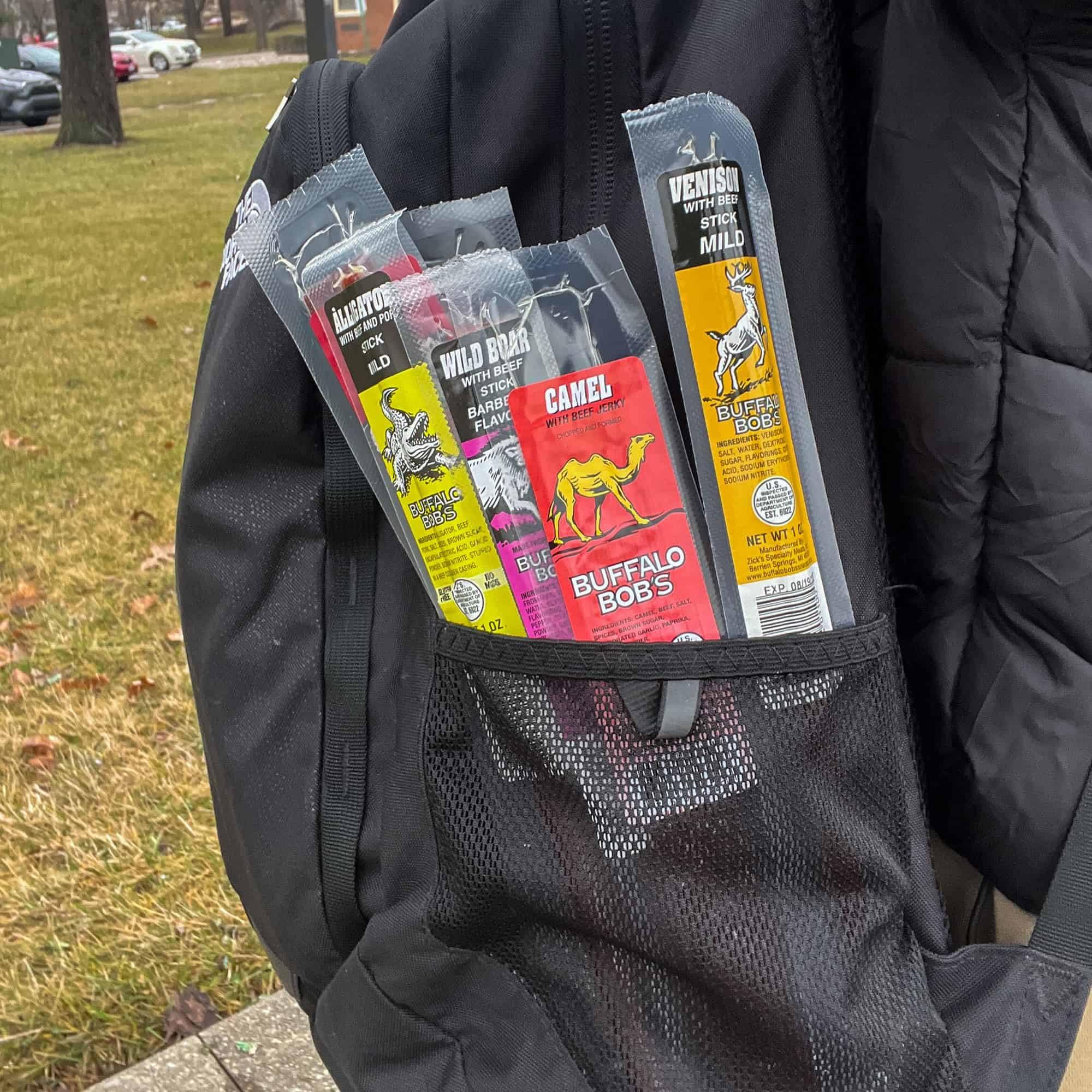 Jerky-n-Spice Buffalo Bob\'s Wild Game Exotic Snacks (6 Pack), Beef Jerky Sampler Gift Pack for Men, Jerky Variety Gift Set, Jerky Snack Box, Meat Gifts for Men, Bison Jerky for Humans, Jerky Packs, Keto Gifts