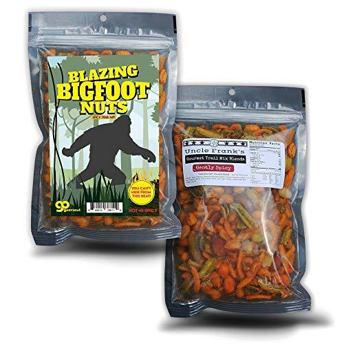 Gears Out Blazing Bigfoot Nuts Spicy Trail Mix - Funny Sasquatch Design - Spicy Snacks for Men and Women - Premium Blend, Made in the USA