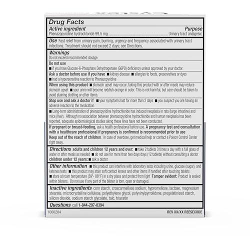 Cystex Cystex UTI Pain Relief for Women and Men, Phenazopyridine HCl 99.5mg Tablets, Maximum Strength, Fast Acting Remedy for Burning and Bladder Discomfort, HSA/FSA Eligible & Approved, 24 Tablets