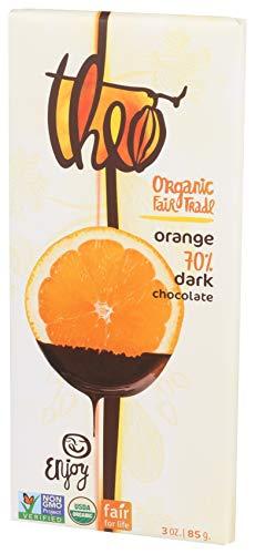 THEO Theo Orange Organic Dark Chocolate Bar, 70% Cacao, 1 Bar | Vegan, Fair Trade