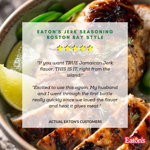 Eaton's Eaton's Authentic Jamaican Jerk Seasoning - Easy to Use, Spicy, and Flavorful Caribbean Jerk Seasoning, Perfect as Meat or BBQ Rubs, Grilled Chicken Seasoning or Marinade (Boston Bay, 11 Oz)
