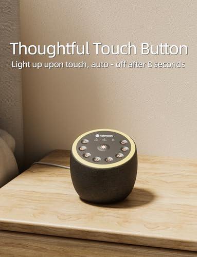Hotmoon Sleep Sound Machine White Noise Machine 40 Non Looping Sounds 8 Night Light Colors 4 Timers 32 Adjustable Volume Memory Function Brown Noise Sounds Machine for Baby Kids Adult Plug-in, Black