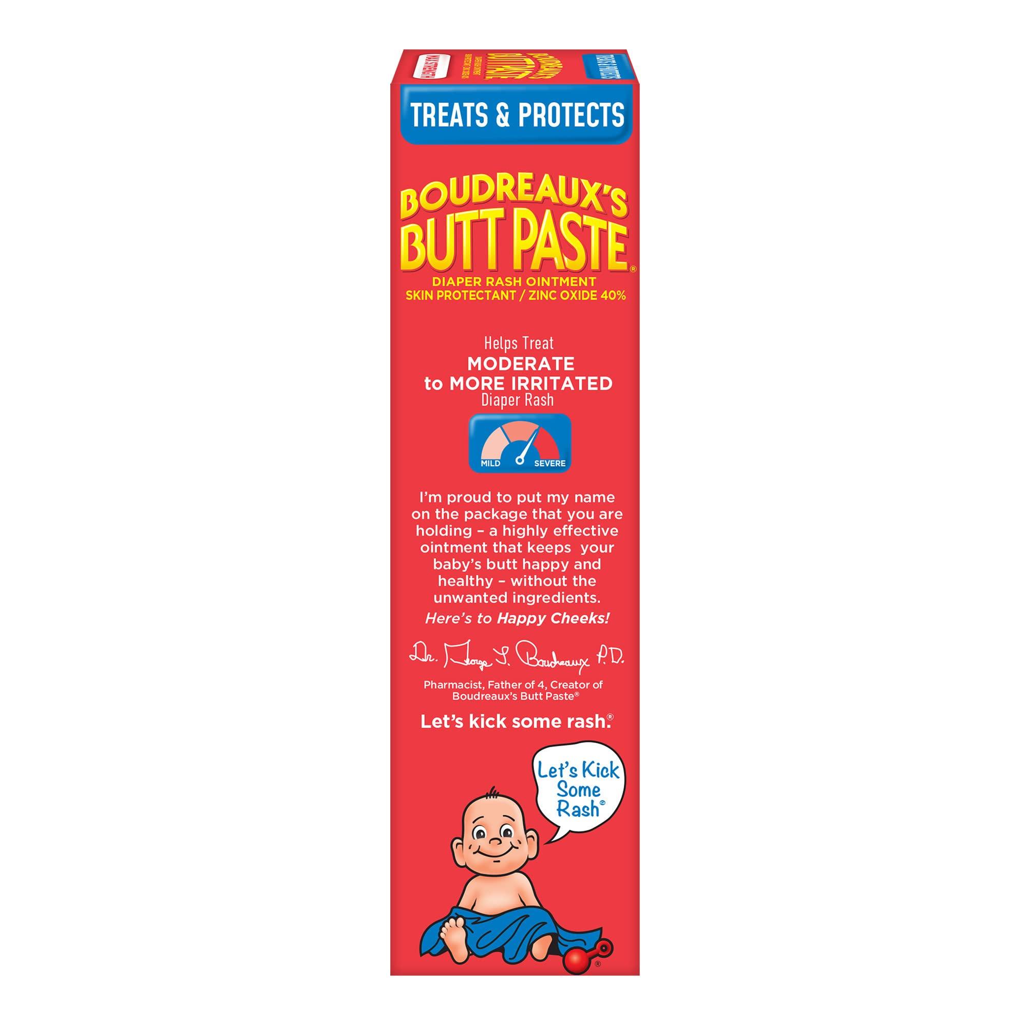 Boudreaux's Butt Paste Boudreaux\'s Butt Paste Maximum Strength Diaper Rash Ointment, 4 Ounce , (Pack of 3)