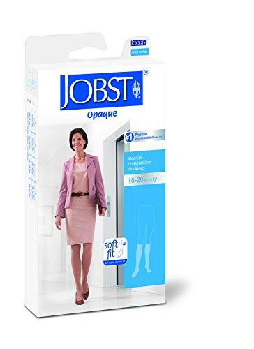 JOBST JOBST Opaque Knee High with SoftFit Technology Band, 15-20 mmHg Compression Stockings, Closed Toe, Large, Cranberry