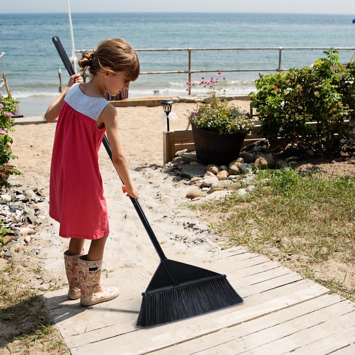 KalTell Outdoor Broom Heavy Duty 62 Long Handle Brooms for Sweeping Outside Stiff Bristle Angle Broom for Household/Commercial Uses