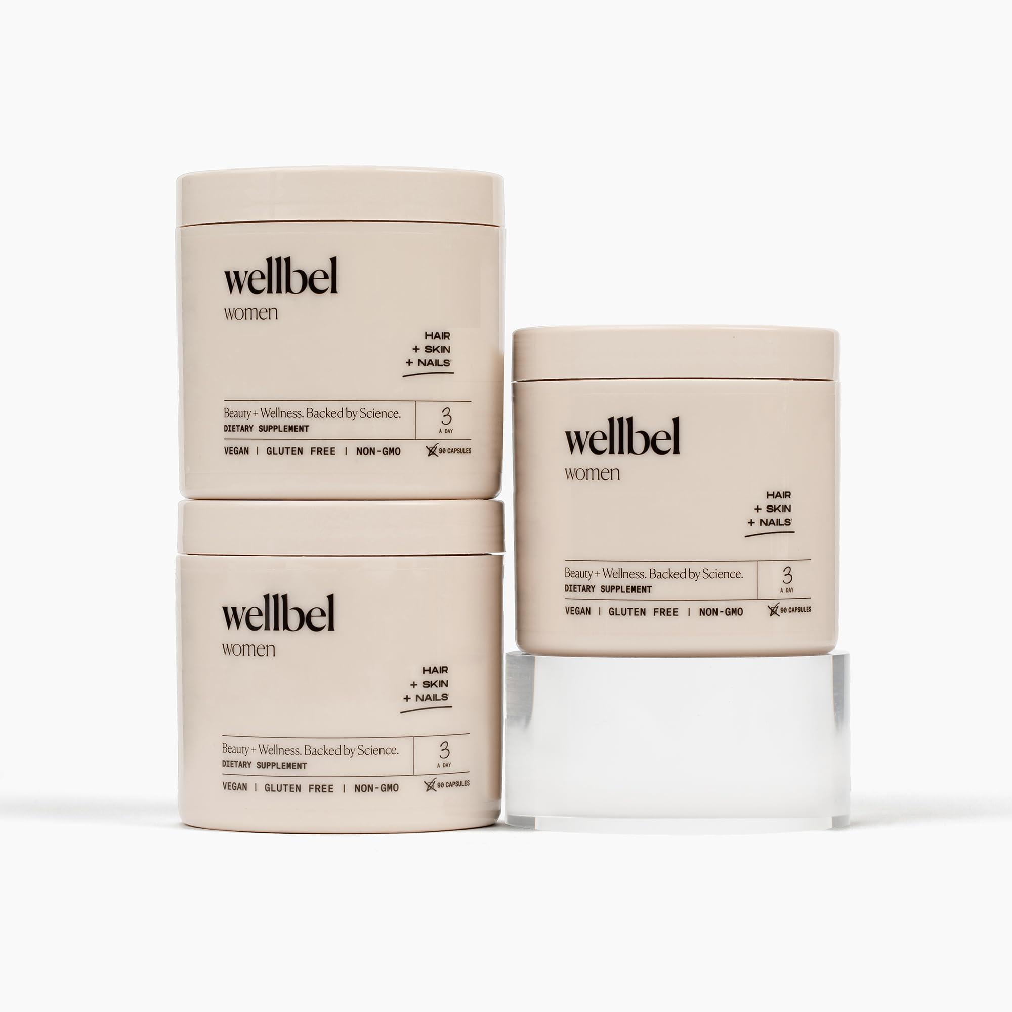 WELLBEL WELLBEL Women Clean Supplement for Hair, Skin, and Nails, Vegan, Gluten Free and Non GMO 270 Count - 3 Pack
