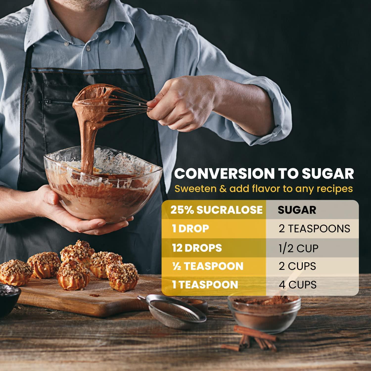 EZ-Sweetz Concentrated Liquid Sucralose Sweetener, 25% Concentrated Sugar Alternative, 8 oz. Bulk for Drinks, Food, and Pastries, Zero Calories and No Carbs (1- Pack)