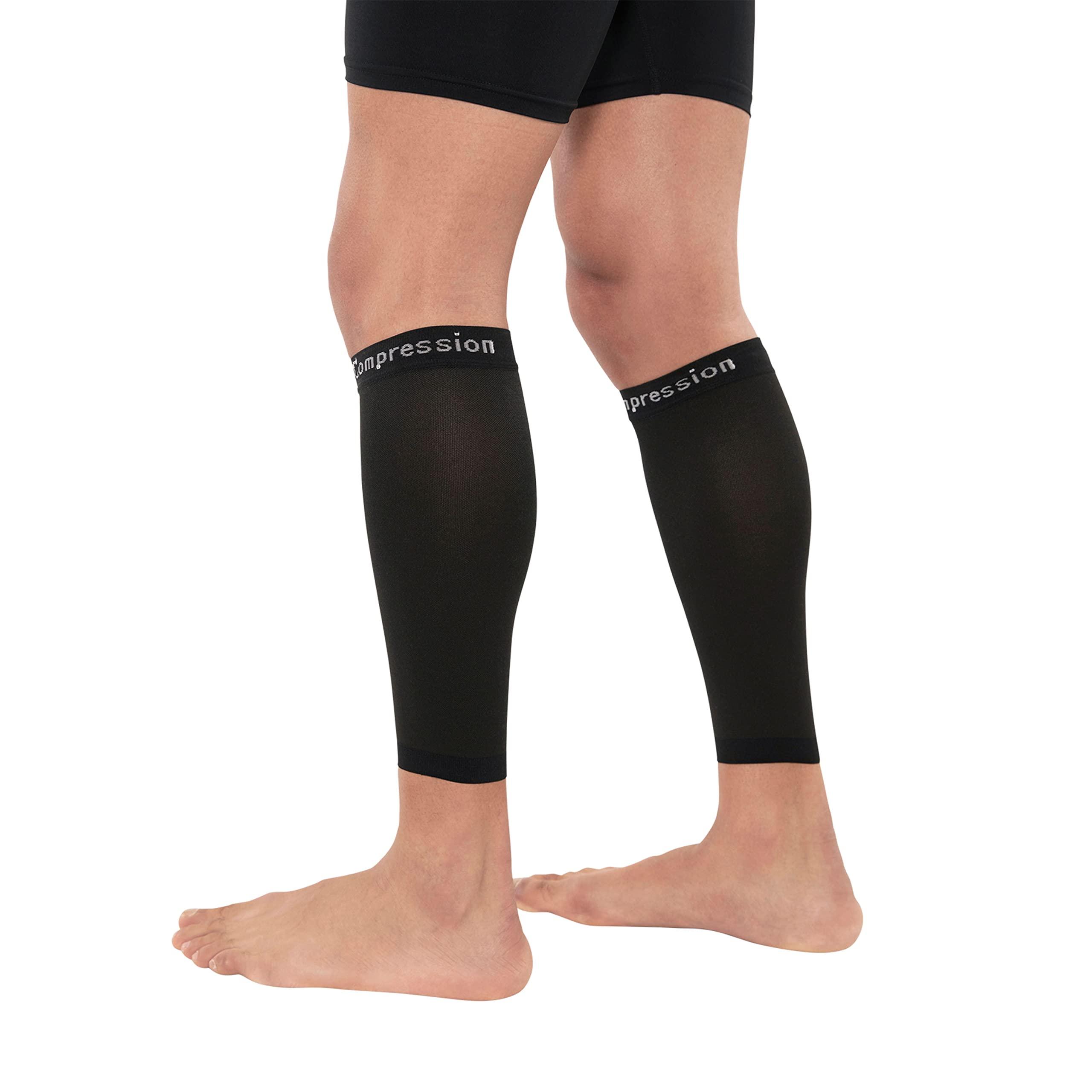 Copper Compression Copper Compression Calf Sleeves for Shin Splints, Varicose Veins, Arthritis, Sprains, Running, Cycling - Men & Women - 1 Pair