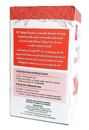 Loblaw's President's Choice Maple Rooibos Red Tea 20ct, 40g/1.4 oz., Box {Imported from Canada}