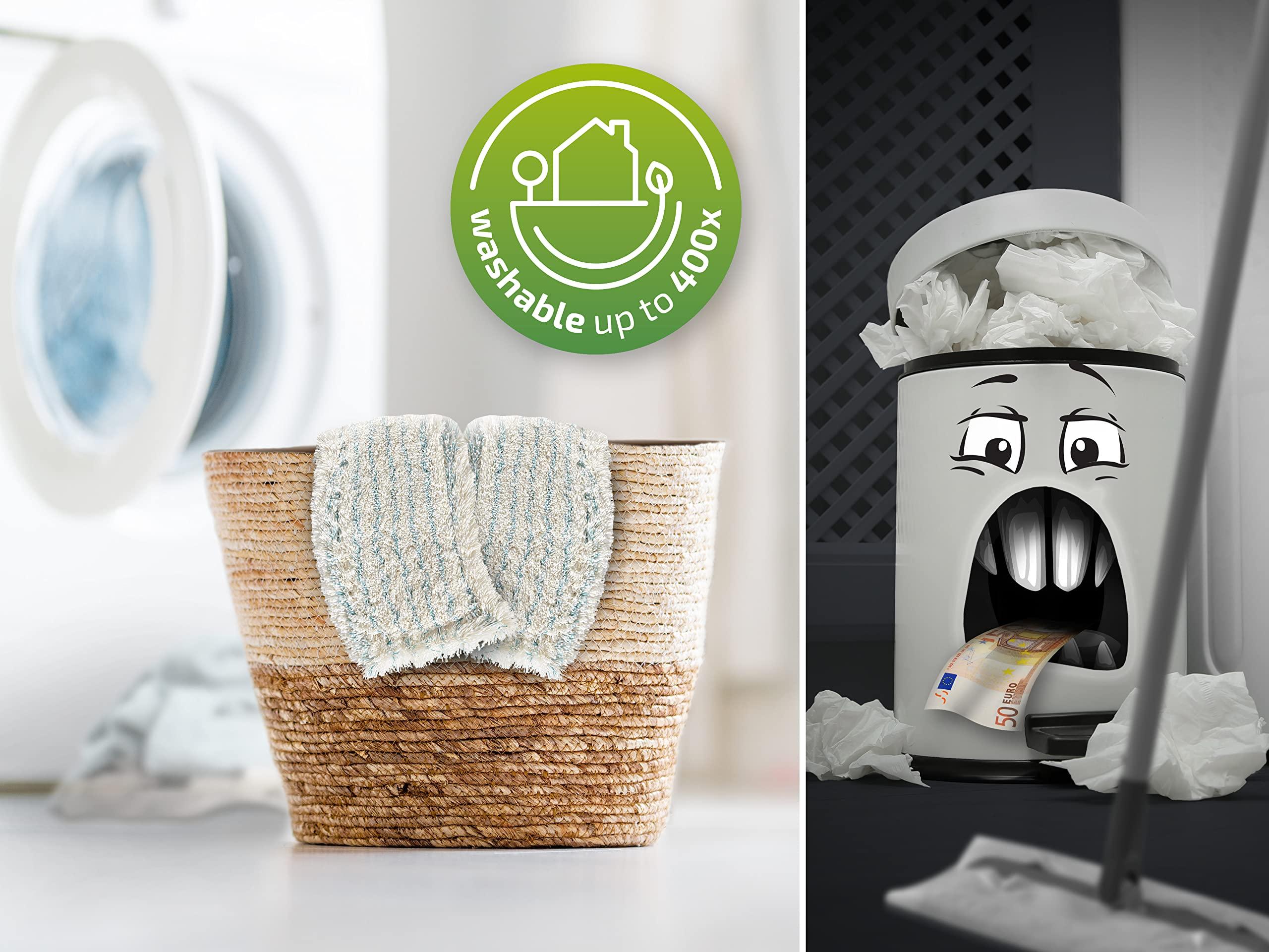 Leifheit Leifheit Profi XL Cotton Plus Flat Mop with 146 cm Handle, 42 cm Large Flat Floor Mop Head, 360 Universal Joint for Easy Steering, Highly Absorbent, for Stone and Tile Floors