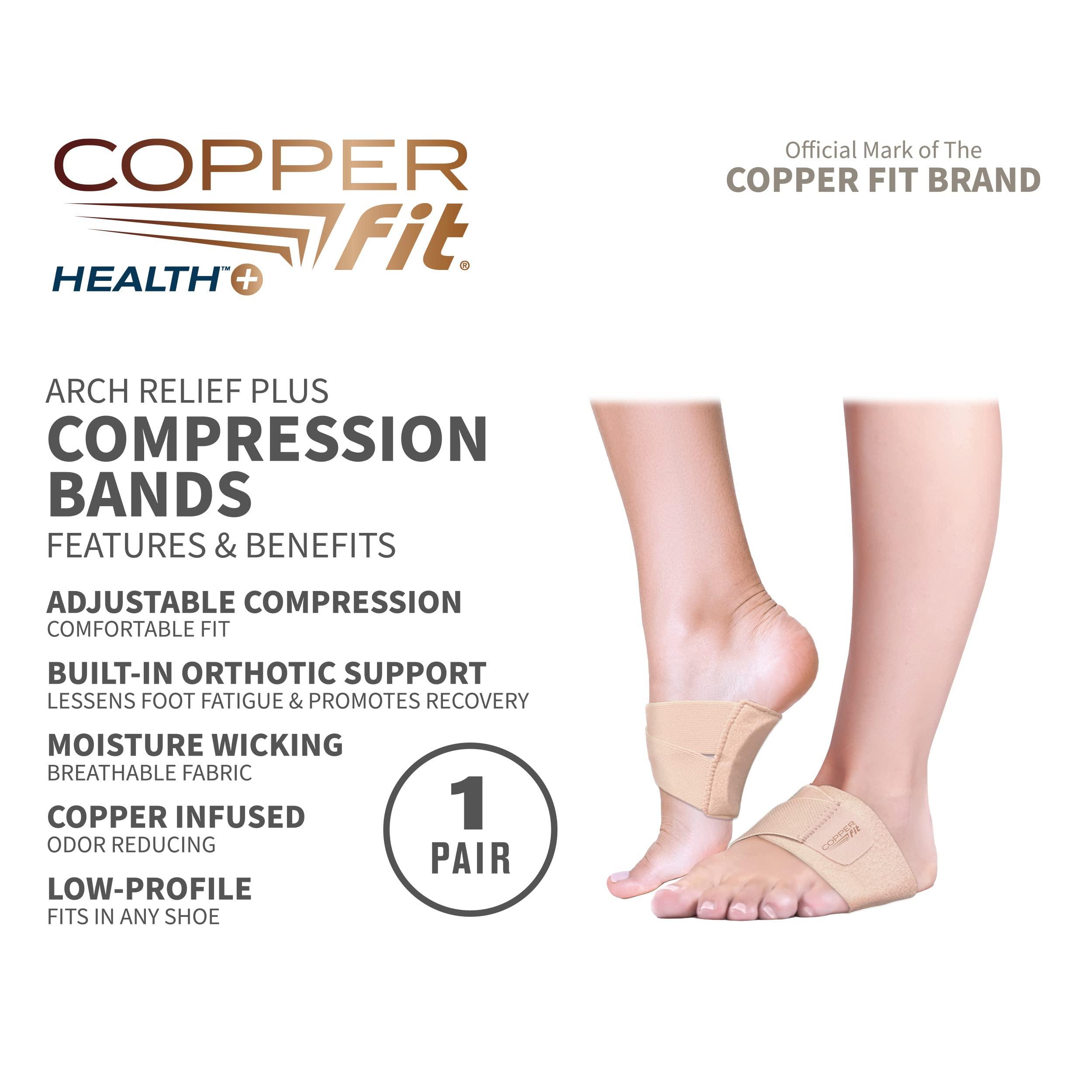 Copper Fit Copper Fit Arch Relief PLUS Compression Wrap with Orthotic Arch Support Plantar Fasciitis, Flat Feet, Fallen Arches Universal Fit for Men and Women