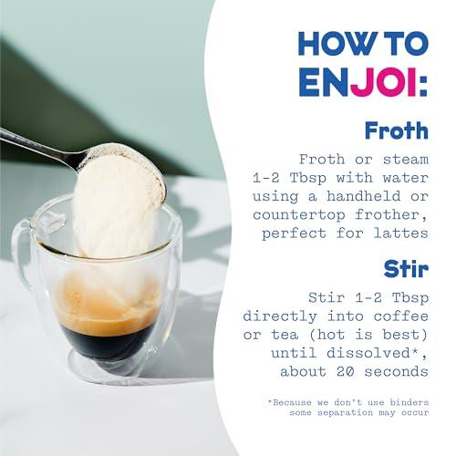 JOI Oat Milk Coffee Creamer, French Vanilla. Makes over 50 servings. Vegan, Non-Dairy, Plant Based, Kosher, Shelf-Stable, and Gluten-Free - Use for Coffee, Add to Smoothies & Tea or Make Your Own Creamer. Prebiotic, Superfood, Shelf-Stable, Barista, Fort