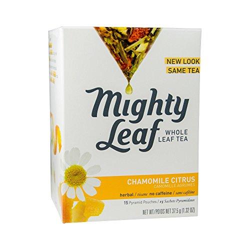 Mighty Leaf Mighty Leaf Whole Leaf Tea, Chamomile Citrus, 45 Tea Bags (Pack of 3, 15CT each) Individual Pyramid-Style Tea Sachets of Uncaffeinated Herbal Tisane with Chamomile and Orange Peel