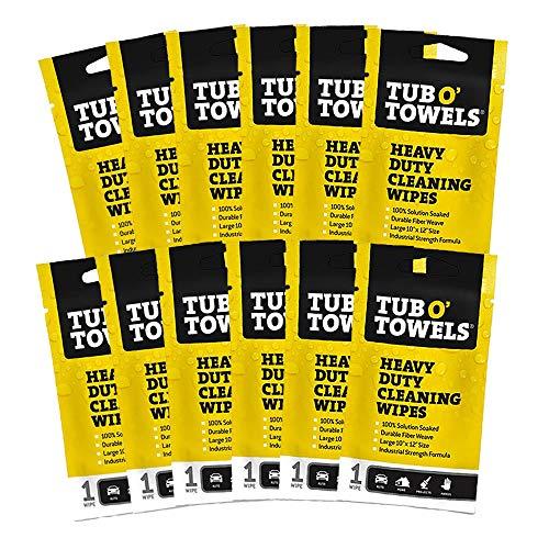 Tub O\' Towels Tub O Towels Heavy Duty 10\" x 12\" Multi-Surface Cleaning Wipes, On-The-Go 12-Pack (TW01-12)