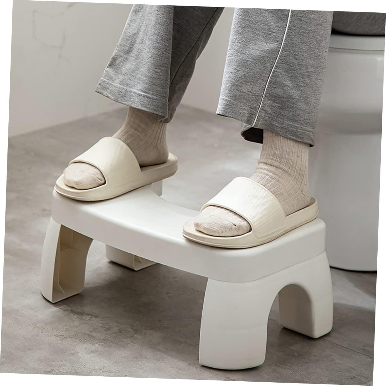 FRCOLOR FRCOLOR Thickened Toilet Stool Bathroom Toilet Stool Squat Adult Potty Stool Toilet Foot Stool for Adults Simple Sitting Stools Stool Poop Step Stool Household Footstool White Plastic