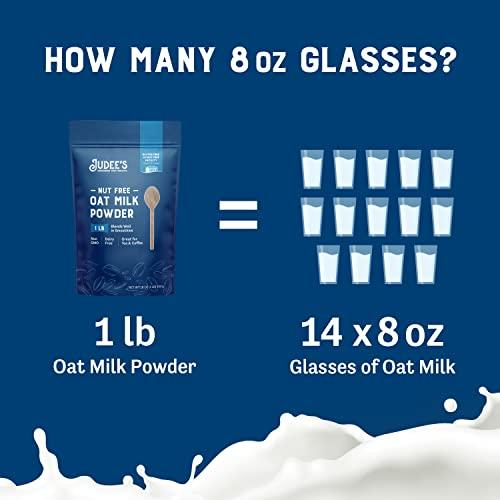Judee's Gluten Free Judee’s Oat Milk Powder 1 lb - Vegan, Non-GMO, Soy-Free, Gluten-Free, and Nut-Free - Dairy Alternative - Use for Baking - Blends Well in Shakes and Smoothies - Add to Your Favorite Coffee and Drinks