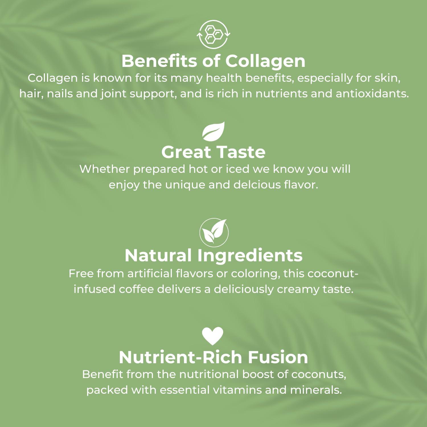 CAcafe CAcafe Collagen Coffee | Coconut Infused Colombian Blend Coffee with Anti-Aging Collagen | Antioxidants & Natural Energy | 19.05oz