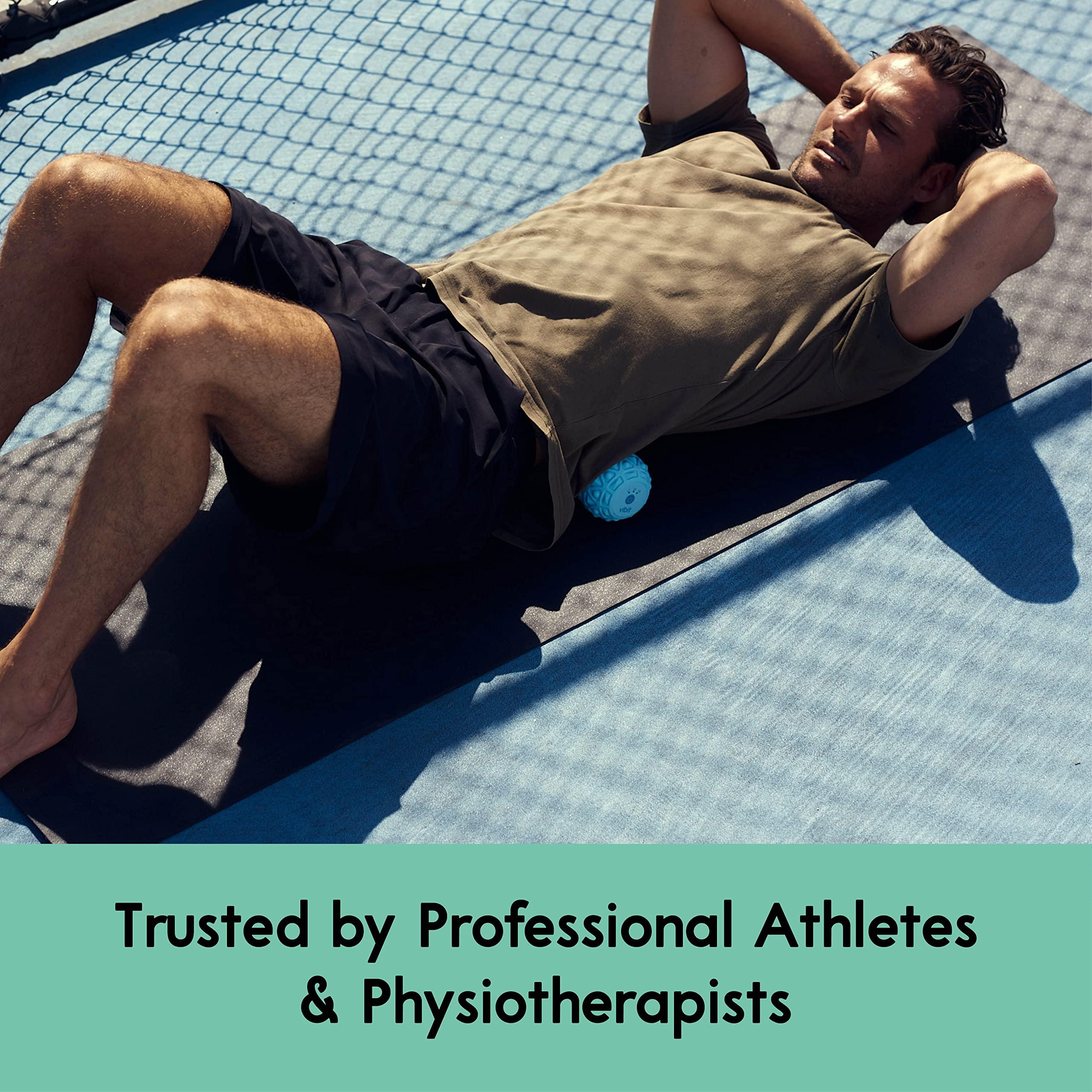 Vibit Vibit - Vibrating Massager for Plantar Fasciitis, Pain Relief and Sciatica, Foot and Body Portable Massage Roller, Deep Tissue Pain Relief from Feet to Neck, Electric, 3 Vibration Levels (Pink)