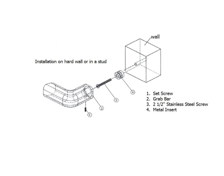Great Grabz GG Great Grabz Grab Bar - 16 Inch, Heritage Acrylic Material, Bathroom Accessories, Senior Assist Bath Handle (Opaque Midnight)