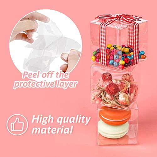 Pasotim 50Pcs Clear Plastic Boxes for Gifts PVC Packing Box Gift Packaging Transparent Box Wedding Gift Boxes Party Favors