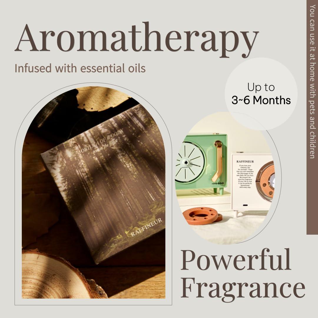 Raffineur Raffineur Turntable Diffuser Refill Kit (Lundry Cotton), Waterless Solid Terracotta Refill Infused with Aromatherapy Essential Oil, Air freshener for Home Large Room, Pet and Baby Safe, RT0009